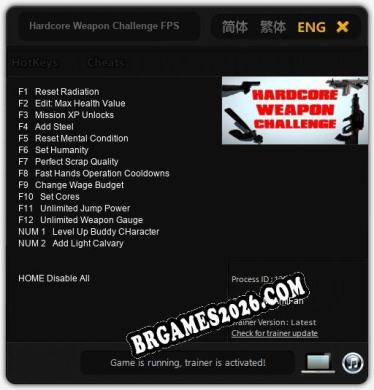 Cheats Hardcore Weapon Challenge FPS Action - Trainer v2.1 por MrAntiFan