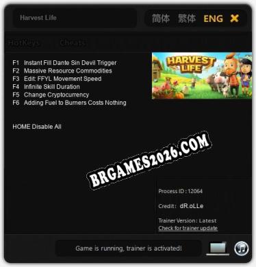 Harvest Life: Trainer Gratuito (+6 cheats)
