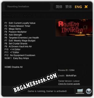 Haunting Invitation: Trainer Gratuito (+13 cheats)