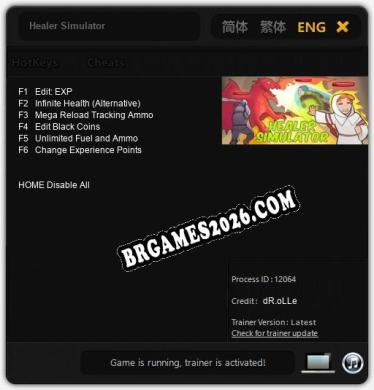 Healer Simulator Trainer - 6 funções [Download Gratuito]