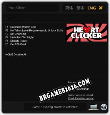 Heart Clicker - Cheat Trainer +6 [Edição MrAntiFan]