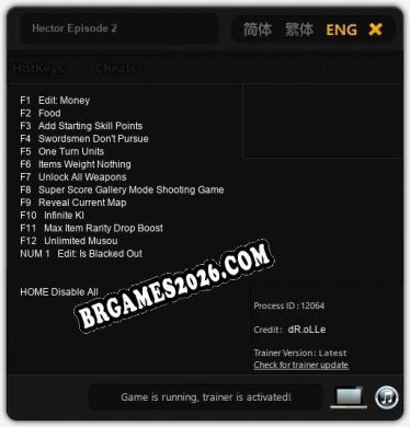 Hector Episode 2: TRAINER E CHEATS (V1.0.52)