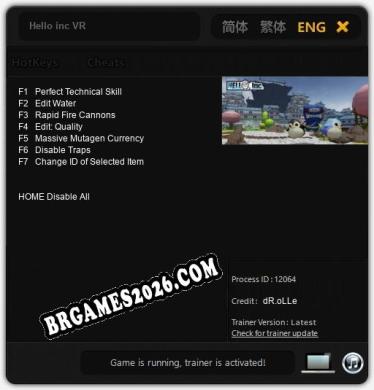Trainer e cheats para Hello inc VR - 7 opções
