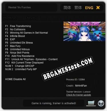 Hentai Vs Furries: Trainer Completo (v2.0.36)