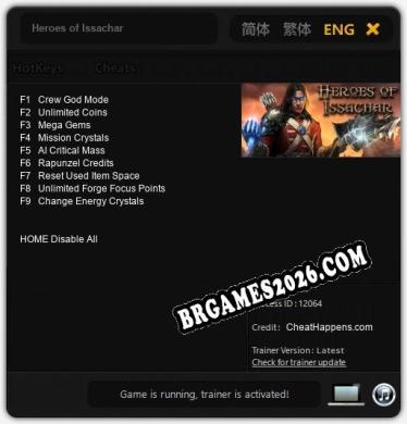 Heroes of Issachar - Cheat Trainer +9 [Edição CheatHappens.com]