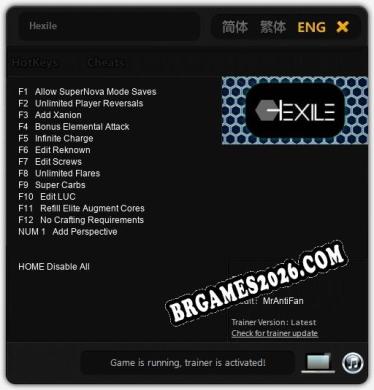 Trainer e cheats para Hexile - 13 opções
