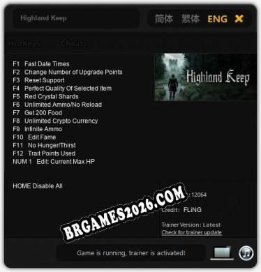 Highland Keep - Trainer Funcional +13 funções