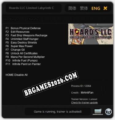 Hoards LLC Limited Labyrinth Corporation Trainer +11 by MrAntiFan [Última versão]