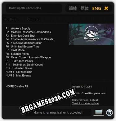Hollowpath Chronicles - Trainer Funcional +14 funções
