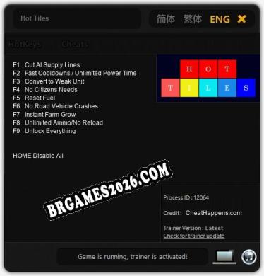 Hot Tiles Trainer - 9 funções [Download Gratuito]