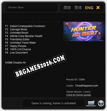 Trainer para Hunter Beat [v1.0.7]