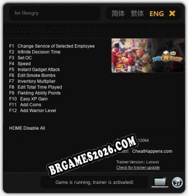 Cheats Im Hungry - Trainer v2.4 por CheatHappens.com