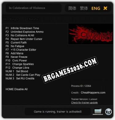 Trainer e cheats para In Celebration of Violence - 15 opções