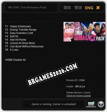 IN LOVE True Romance Pack Trainer +8 by dR.oLLe [Última versão]