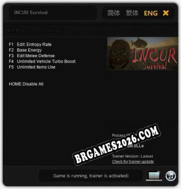 INCUR Survival: Trainer +5 [v1.1]