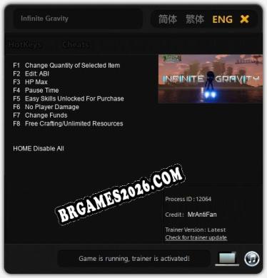 Infinite Gravity: Trainer +8 [v1.2]