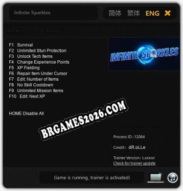 Cheats e trainer Infinite Sparkles +10 [Verificado funcionando]
