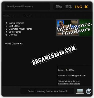 Intelligence Dinosaurs Trainer +5 by CheatHappens.com [Última versão]