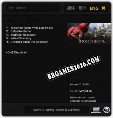 Iron Throne - Cheat Trainer +5 [Edição MrAntiFan]