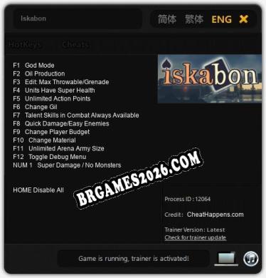 Iskabon: Trainer Completo (v3.0.32)