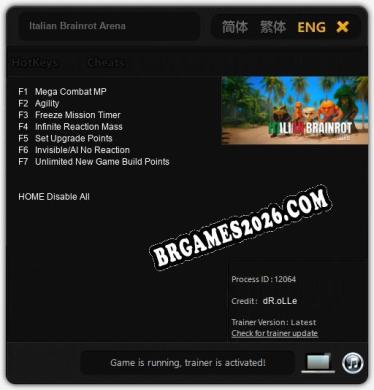 Italian Brainrot Arena: Trainer Gratuito (+7 cheats)