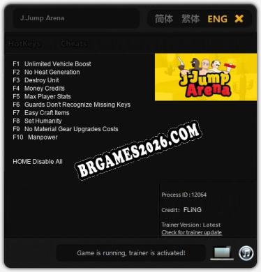 J-Jump Arena Trainer - 10 funções [Download Gratuito]