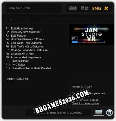Jam Studio VR - Cheat Trainer +12 [Edição CheatHappens.com]