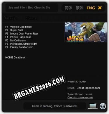 Cheats e trainer Jay and Silent Bob Chronic Blunt Punch +7 [Verificado funcionando]