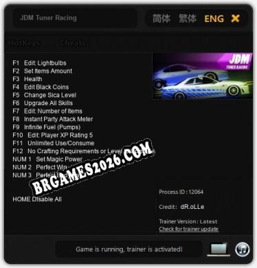 JDM Tuner Racing Trainer - 15 funções [Download Gratuito]