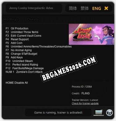 Trainer Jenny Lusby Intergalactic Adventures [PC] - 13 funções ativas