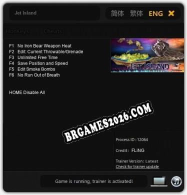 Cheats Jet Island - Trainer v3.3 por FLiNG