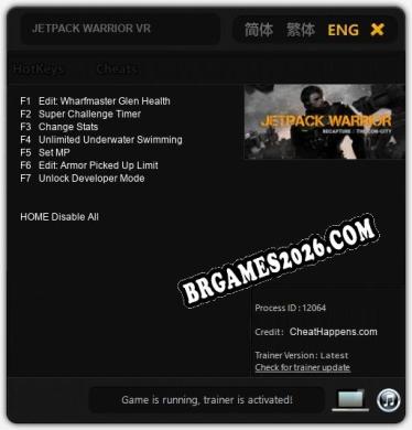 Trainer para JETPACK WARRIOR VR [v1.0.2]
