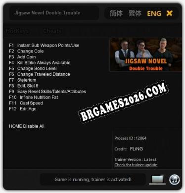 Jigsaw Novel Double Trouble: Trainer Gratuito (+12 cheats)