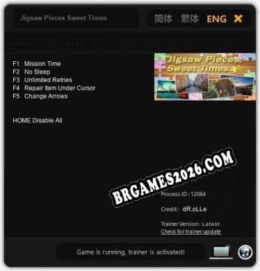Jigsaw Pieces Sweet Times: Trainer Gratuito (+5 cheats)