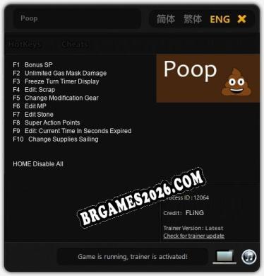 Poop: Trainer Atualizado v1.3 (todos os cheats)