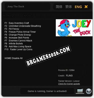 Joey The Duck - Cheat Trainer +10 [Edição FLiNG]