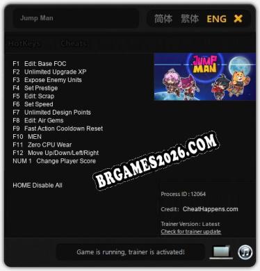 跳跃练习生/Jump Man - Trainer Funcional +14 funções