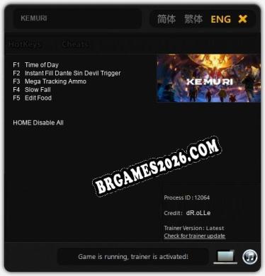 KEMURI: TRAINER E CHEATS (V1.0.33)