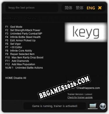 keyg the last prison: Cheats, Trainer +13 [CheatHappens.com]