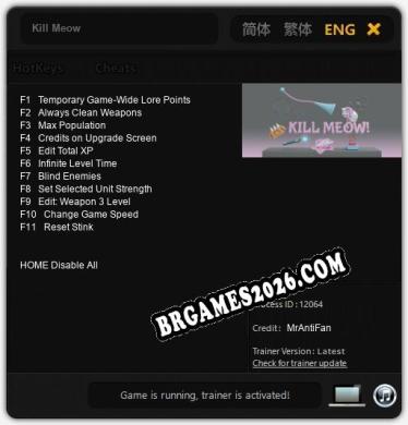 Kill Meow: Trainer Completo (v3.0.77)