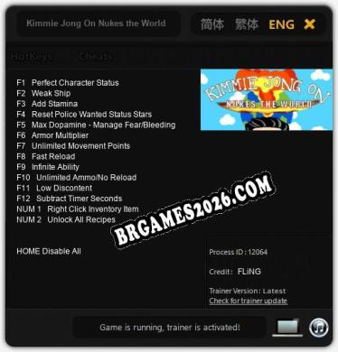 Kimmie Jong On Nukes the World Trainer - 14 funções [Download Gratuito]