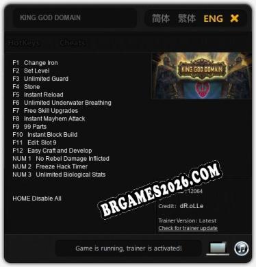 KING GOD DOMAIN: Trainer +15 [v1.5]