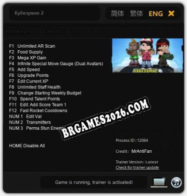 Cheats e trainer Кубезумие 2 +15 [Verificado funcionando]
