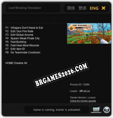 Leaf Blowing Simulator Trainer +8 by dR.oLLe [Última versão]