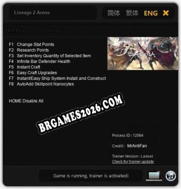 Lineage 2 Arena: Trainer Atualizado v1.2 (todos os cheats)