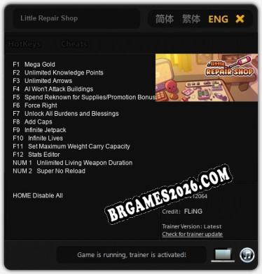 Little Repair Shop: Trainer Gratuito (+14 cheats)