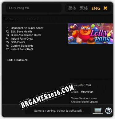 Cheats e trainer Lolly Pang VR +7 [Verificado funcionando]