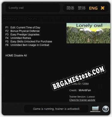 Cheats e trainer Lonely owl +6 [Verificado funcionando]