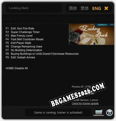 Looking Back Trainer - 9 funções [Download Gratuito]