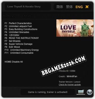 Love Thyself A Horatio Story: TRAINER E CHEATS (V1.0.89)